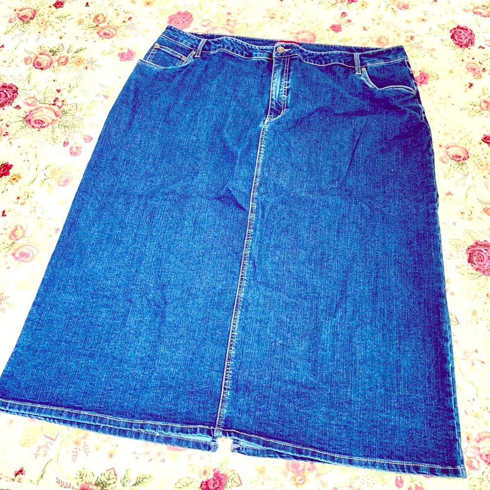 New Jessica London Denim Maxi Skirt Size 26